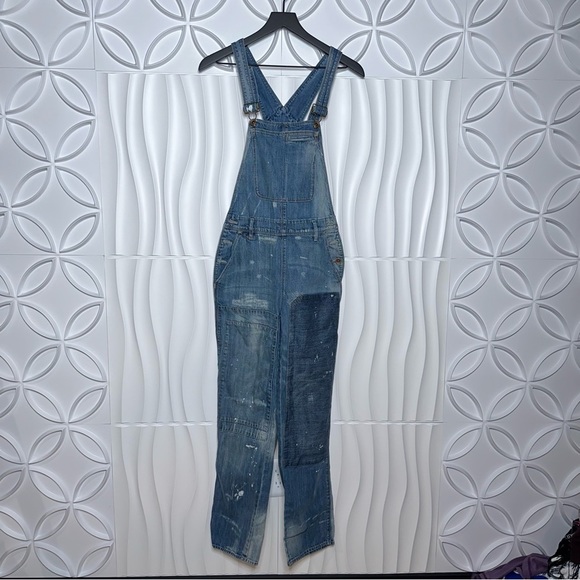 Madewell Distressed Jean Overalls - Picture 2 of 6